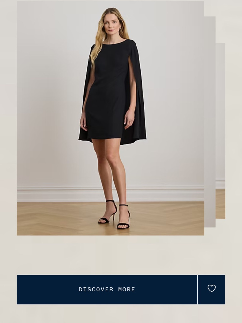 Ralph Lauren Black Cape-Sleeve Mini Dress